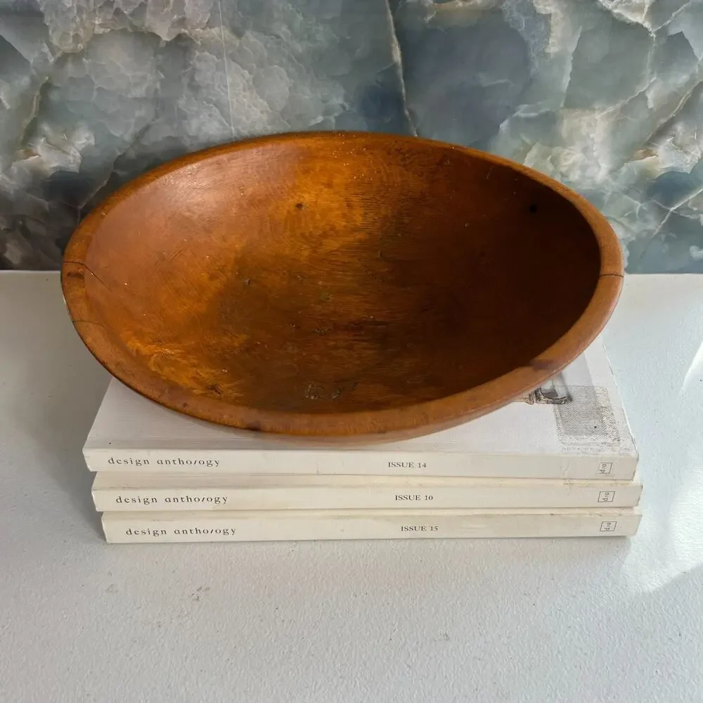 Vintage Wooden Dough Bowl 10.5